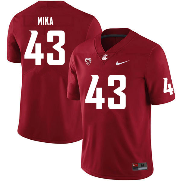 Men #43 Kson Mika Washington State Cougars College Football Jerseys Sale-Crimson - Click Image to Close